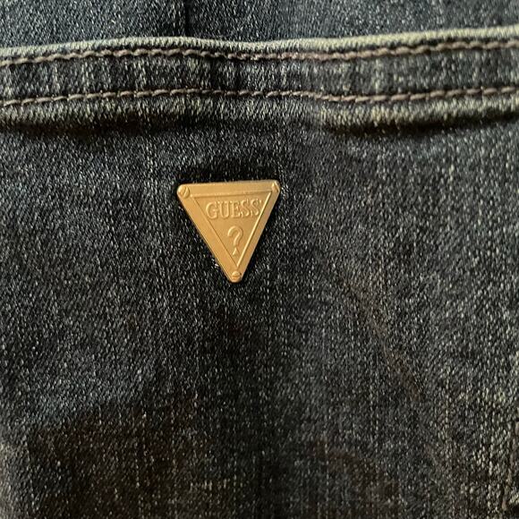 Guess Womens Denim Jumpsuit Overalls Size 27  Button Front Dark Wash Adjustable - Picture 5 of 11